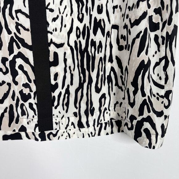 Joie XSmall XS Black White Silk Toki Ocelet Printed Tank Animal Print Grossgrain - Picture 5 of 12